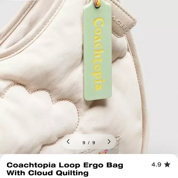 Coach Beige Cloud Quilted Shoulder Bag - Picture 5 of 5